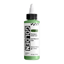 High Flow Acrylics frn GOLDEN Permanent Green Light 4 fl. uns. Flaska Professionell Akrylfrg Semi-Opak