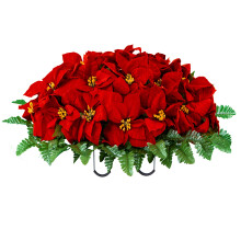 Simpatia Sedks Cemit   rio Artificial Flores - Flores Memoriais de Inverno - Poins   tias de Natal - Red Poinsettias Saddle para l   pide