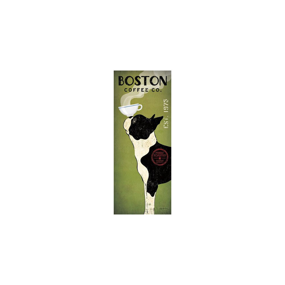 Boston Terrier Coffee Co., Ryan Fowler, affiche vintage pour chiens et animaux de compagnie, 20 x 50 cm