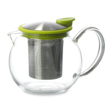 Sklenen kanvica na caj FORLIFE Bola s ko kom, 750 ml, limetka
