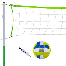 Conjunto de Voleibol Franklin Sports - Rede de Voleibol Portátil para Praia e Jardim - Conjunto com Rede, Bola, Postes e Estacas
