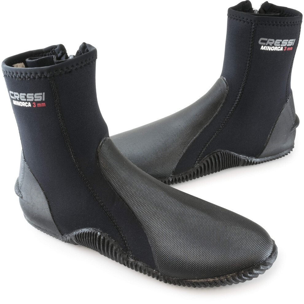 Bottes Cressi longues pour femmes, 3 mm, noires/noires, pointure homme 40, pointure femme 41