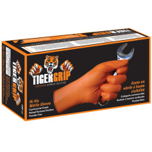 Eppco TigerGrip 8-Mil Nitrile Glove Disponable Powder Latex Gratis tekstureret overlegen Grip Orange Handsker XL Box med 100