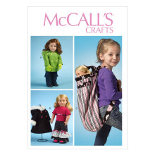 McCall Pattern Company M6854 Kleding voor 18-inch poppenaccessoires en naaisjabloon voor dragers, ?n maat