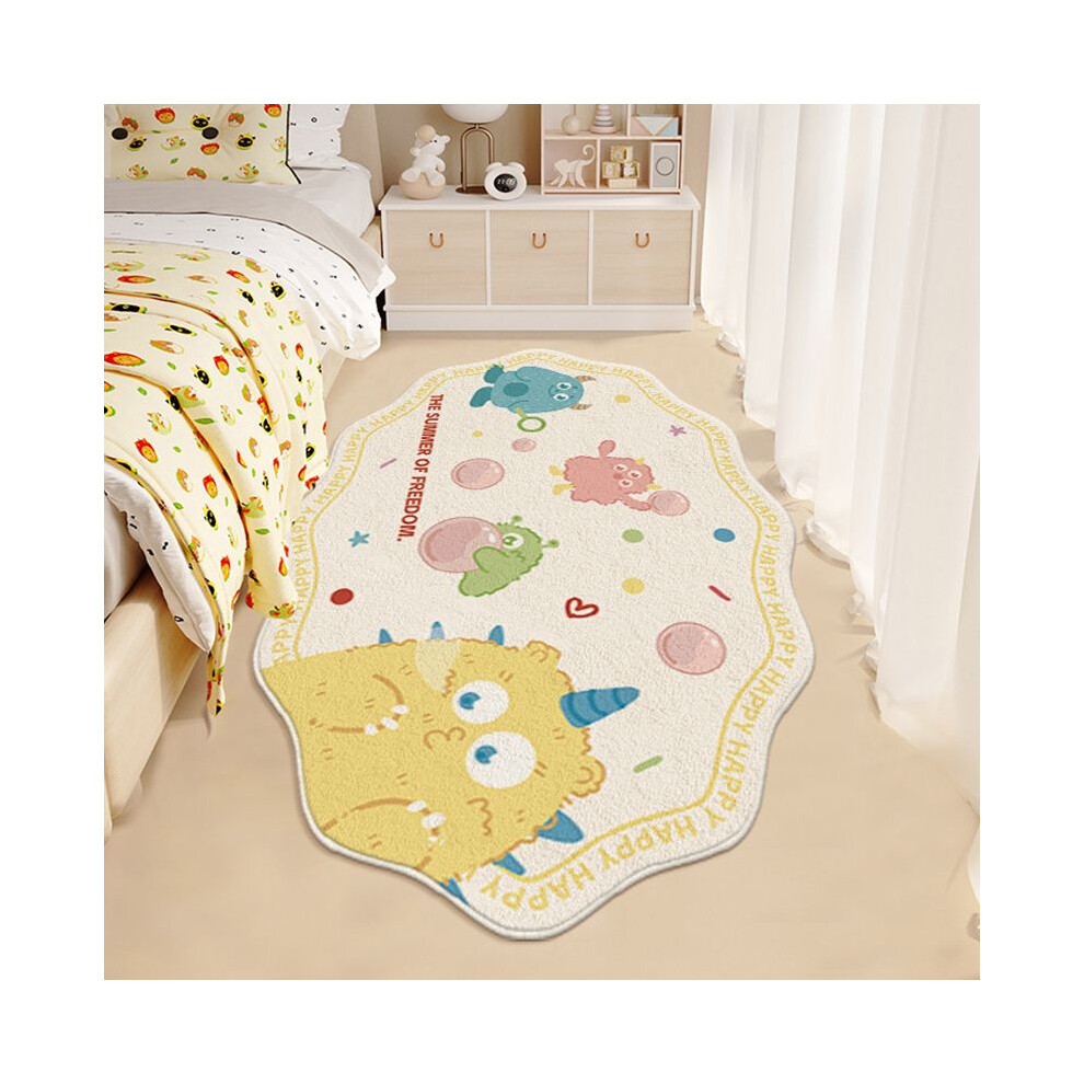 (Bubble Monster, 40X60cm 15.7X23.6in) Dopamine Bedside Carpet Home Cartoon Living Room Carpet Wear resistant and Anti slip Pad