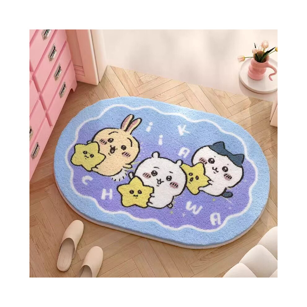 (Ji D, 50x80cm19.7x31.5in) Imitation cashmere door household floor carpet
