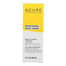 Crème de Nuit Éclaircissante ACURE - Hydratation pour Visage & Cou - Formule 100% Végane avec Huile d'Argan