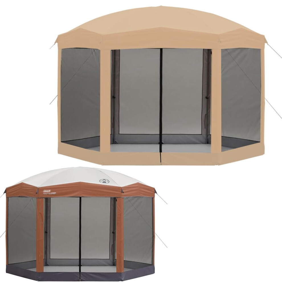 Auvent de remplacement avec filet, compatible avec le gazebo portable Coleman Back Home 10 x 12 - Tissu RipLock 350 haute performance - Cadre m   t