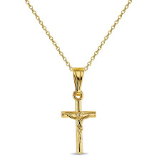 n sezon, bijuterii placate cu aur Jesus Crucifix Pandantiv Pandantiv Colier catolic pentru copii 16 """" Religios Iisus Christ Crucifix Cross Pand