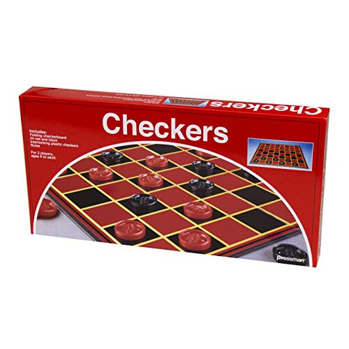 Pressman Checkers -- Classic Game With Folding Board and Interlocking Checkers  2 Players 2