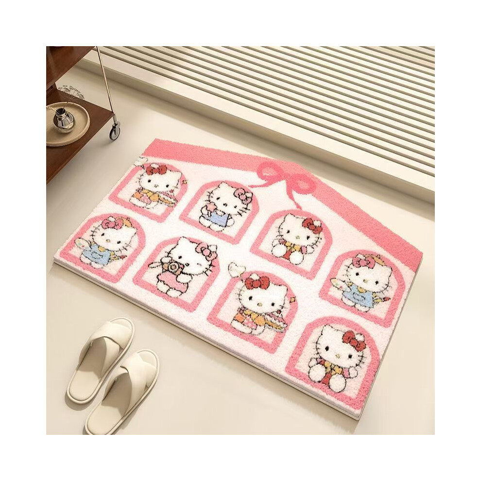 (Katie is talented, 40x60cm15.7x23.6in) Cartoon House Dachshund Dog Katie Imitation Cashmere Bathroom Absorbent Floor Mat Toilet Door Bedside Non-slip