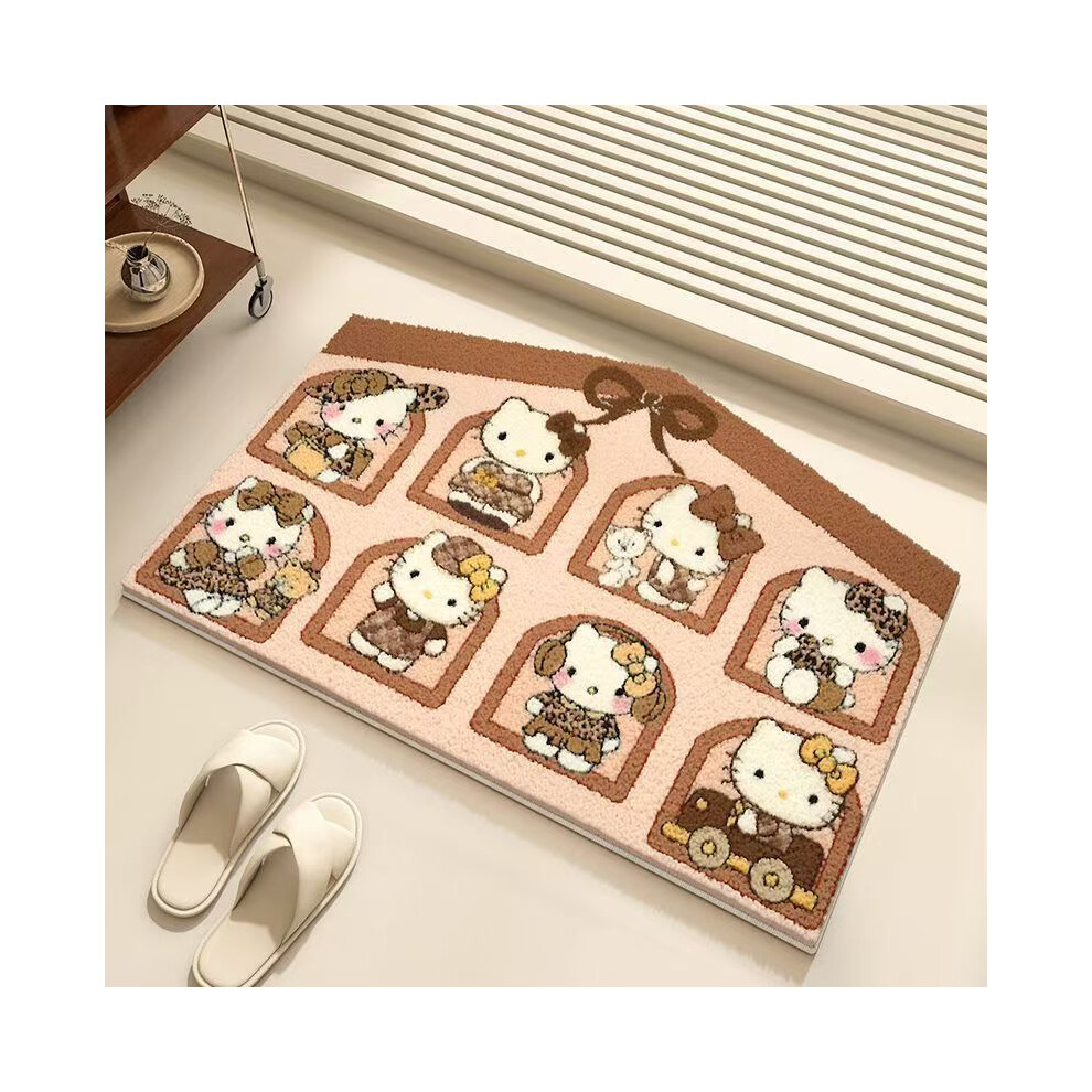(Katie Life, 80x120cm31.5x47.2in) Cartoon House Dachshund Dog Katie Imitation Cashmere Bathroom Absorbent Floor Mat Toilet Door Bedside Non-slip Soft-image-OPC-PGBFQVJ-NEW