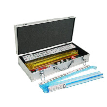 NEU! - Amerikanisches Mahjong Set - 166 weiße Steine (All-in-One Rack/Schieber), silbernes Aluminiumgehäuse