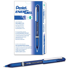 Pentel EnerGel NV geelimustekynä (0,5 mm) ohuella kärjellä varustettu neulankärki sininen mustelaatikko, 12 kappaletta (BLN25-C)