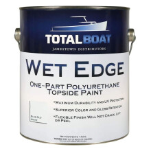 TotalBoat Wet Edge Marine Topside-Farbe f   r Boote, Fiberglas und Holz, Blau-Glanz, Wei   , Gallone