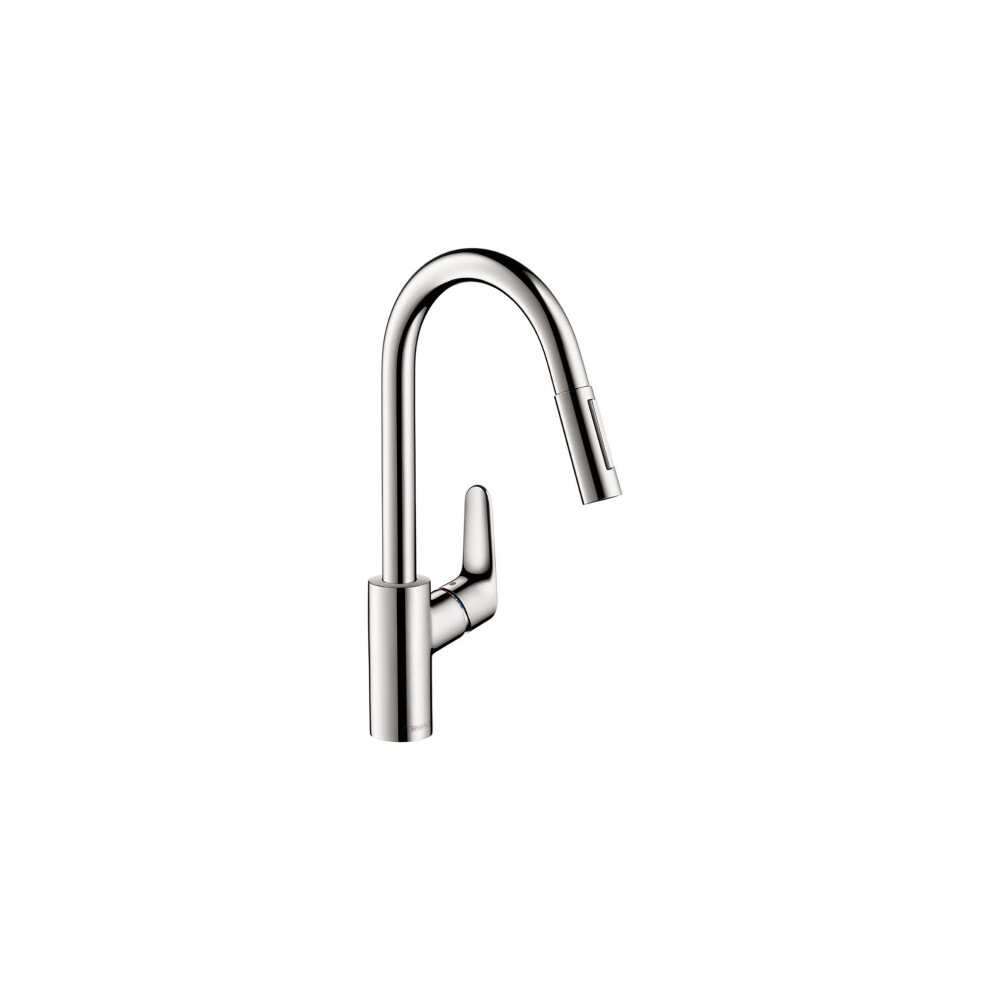 hansgrohe Focus Chrome High Arc Kitchen Faucet  Kitchen Faucets with Pull Down Sprayer  Faucet for Kitchen Sink  Magnetic Docking Spray Head  Chrome 0