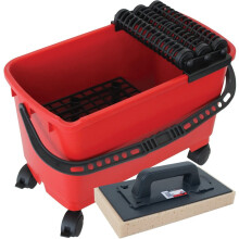 Rubi Tools Rubiclean Dreifach-Wascheimer, inkl. 1 auswechselbarem Schwamm mit Griff