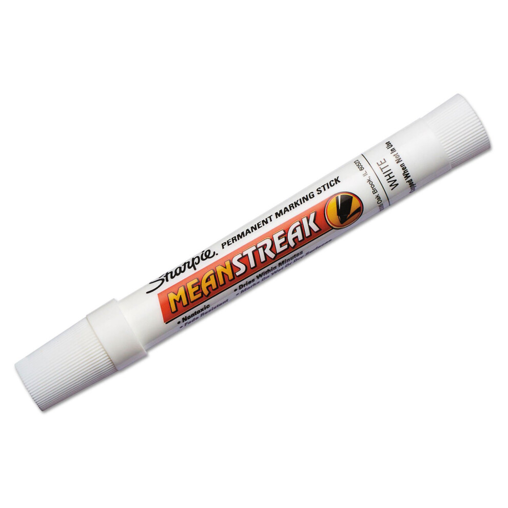 Sharpie 85018 Mean Streak Marking Stick  Broad Tip  White