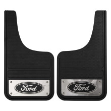 PLASTICOLOR 001837R01 Ford Oval Forkromet Heavy-Duty Sort Front 12 x 22 Muddersk?rm s?t