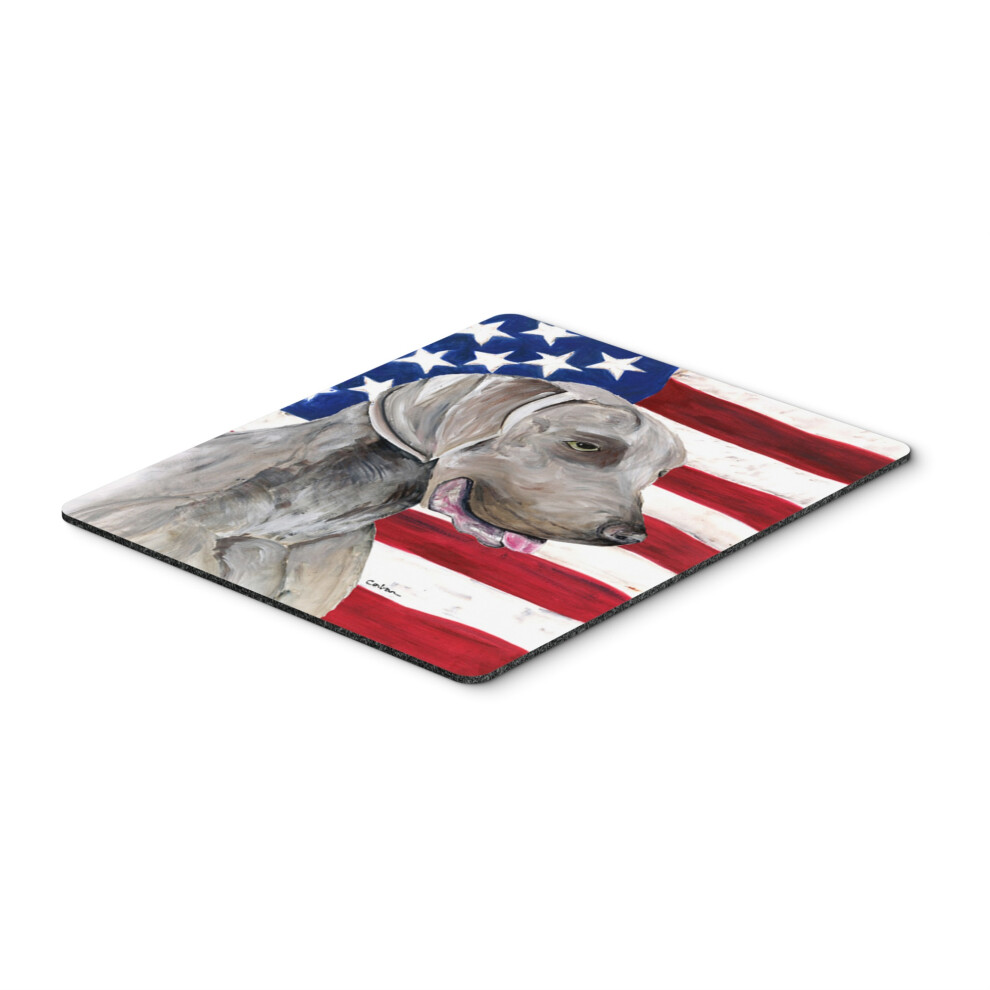 Caroline's Treasures Tapis de souris/sous-plat Drapeau am   ricain avec Weimaraner (SC9021MP)
