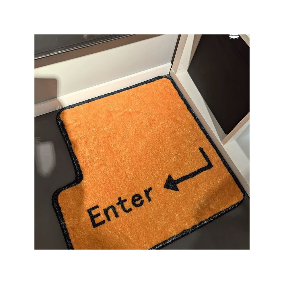 (Enter, 100X150cm 39.3X59in) Special-shaped irregular bedside carpet keyboard enter living room bedroom boys ins wind retro imitation cashmere foot floor mat