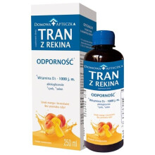 Tran z Rekina, dla dzieci powyżej 3 lat i dorosłych, smak mango i brzoskwini, 250 ml