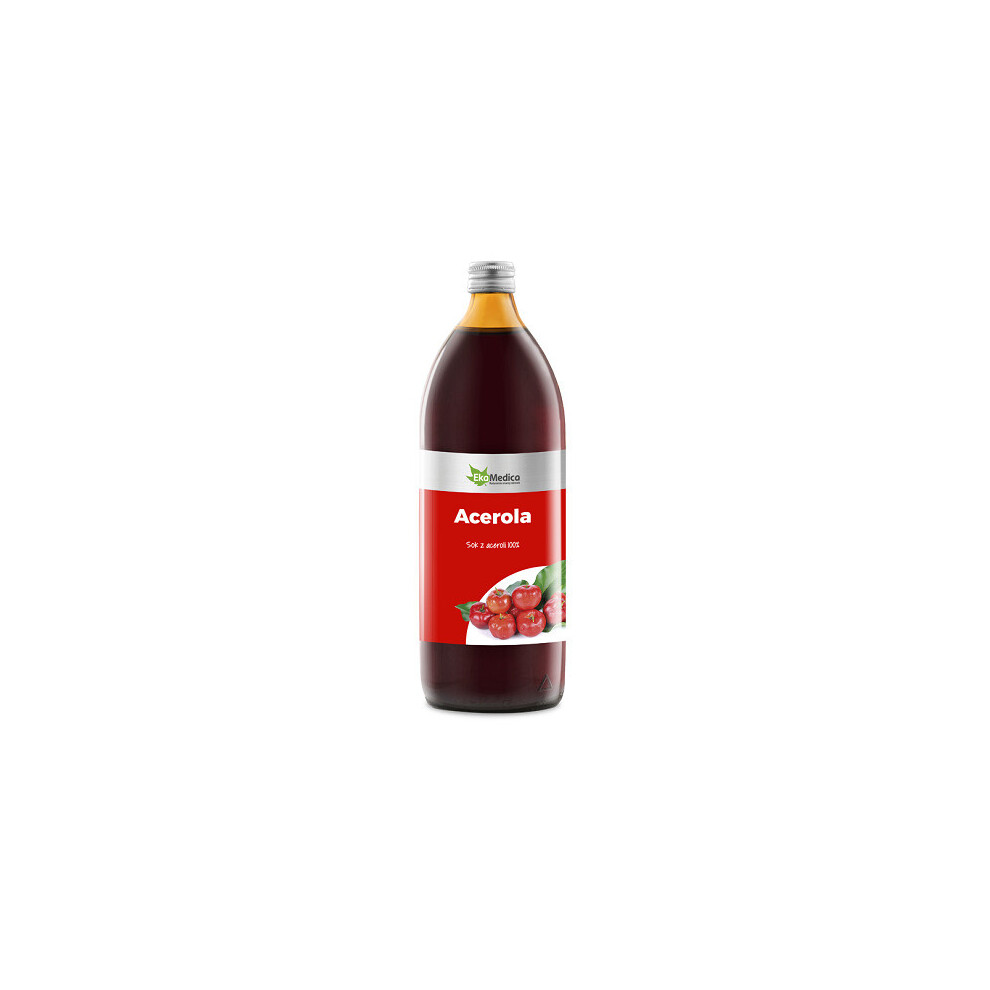 Ekamedica Acerola Sok 100% 1000 Ml - Naturalna Witamina C Bez Konserwantów