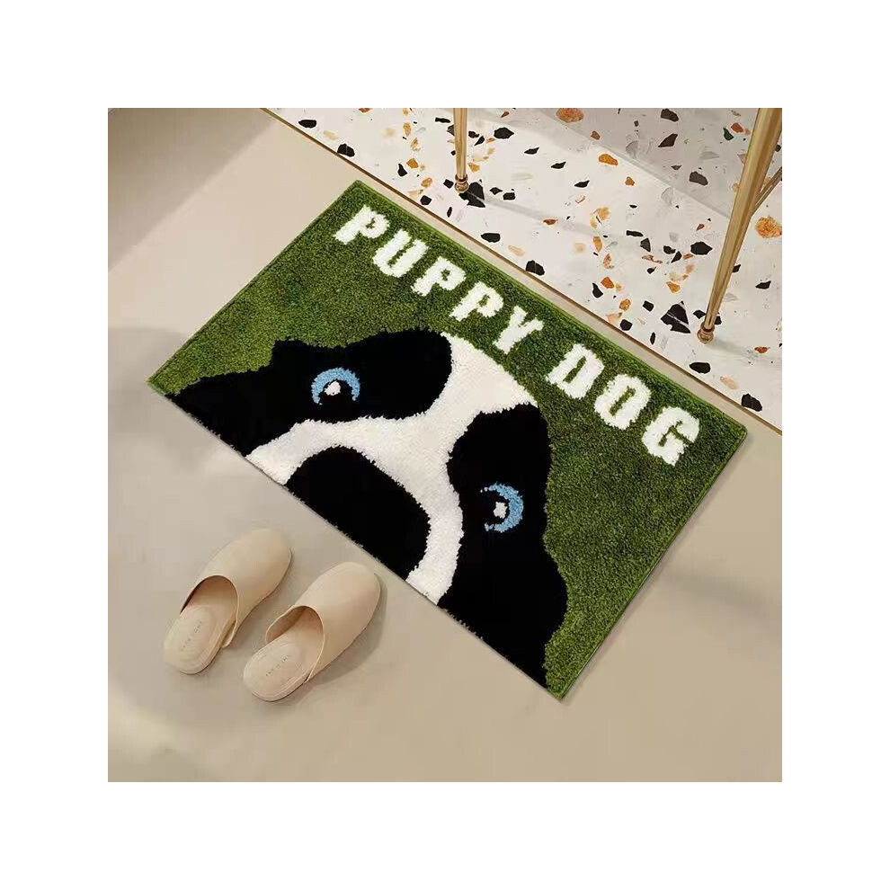 (A-4, 40X60cm 15.7X23.6in) American retro carpet imitation cashmere thickened household bedside carpet non-slip cute cartoon floor mat bathroom door c