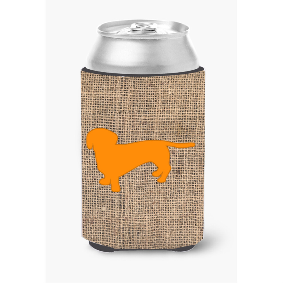Isolateur De Canette Ou De Bouteille De Boisson En Toile De Jute Et Orange Pour Teckel BB1088-image
