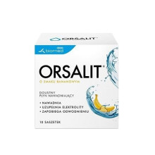 Orsalit, doustny płyn doustny dla dzieci od 6 miesiąca, smak bananowy, 10 saszetek