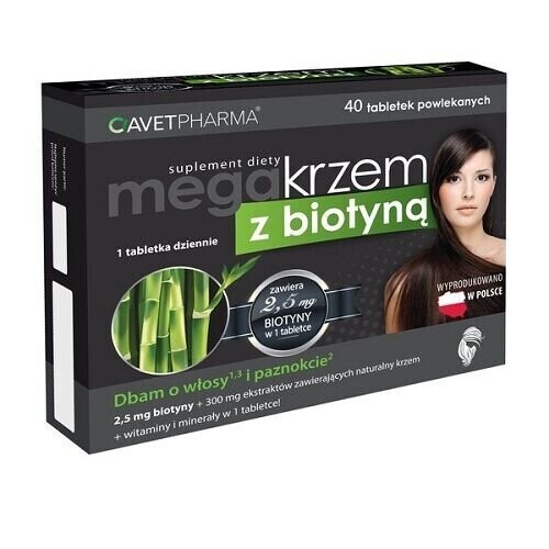 AvetPharma Mega Krzem z biotyną, 40 tabletek powlekanych