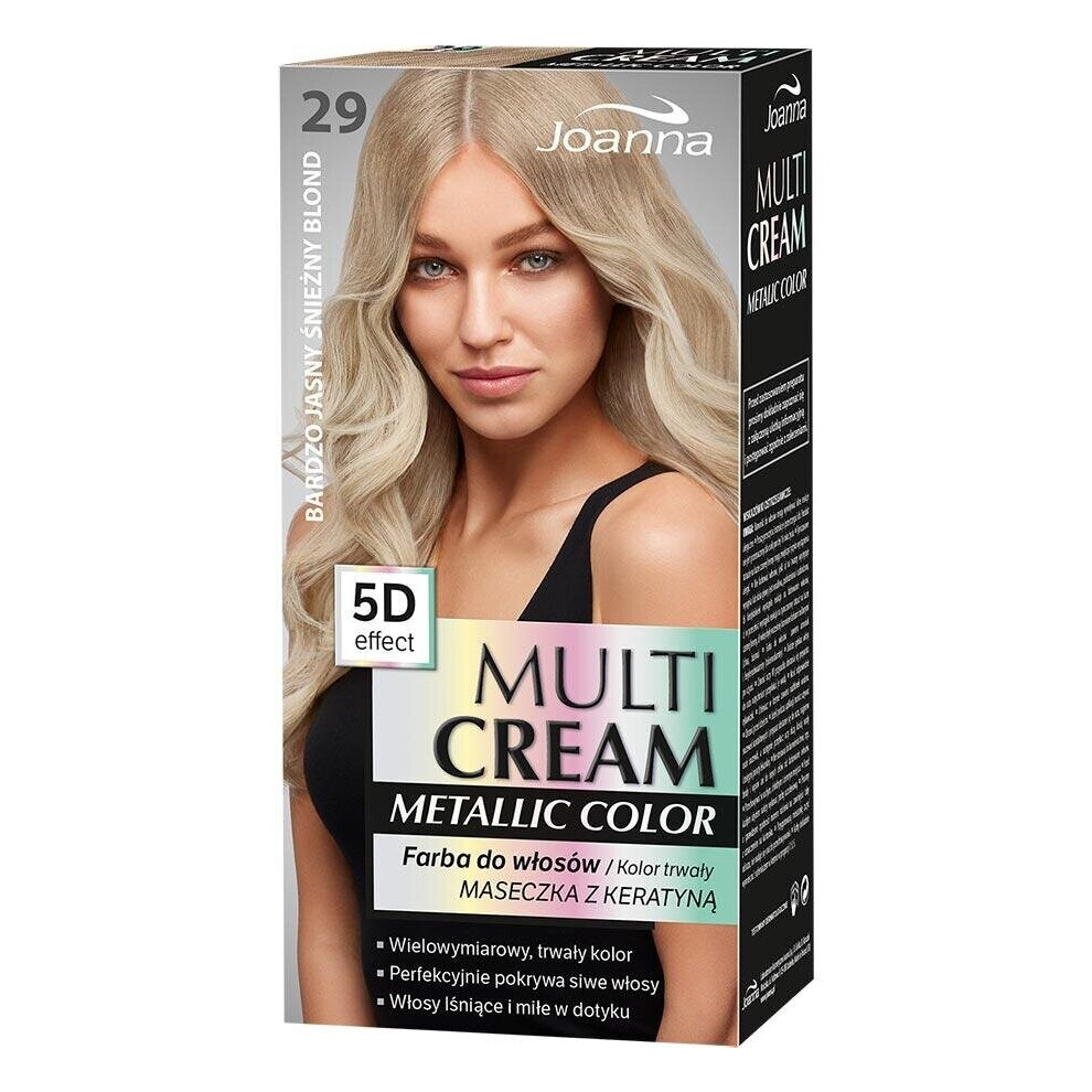 Joanna Cream,Yellow Multi Cream Metallic Color Farba 29 Bardzo Jasny ÅNieå¼Ny Blond