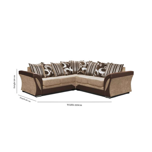 (Beige & Brown, Corner sofa) Modern Comfortable Corner sofa and sofa set 2