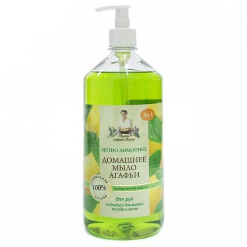 AGAFIA Natural kitchen soap with mint & lemon 1L