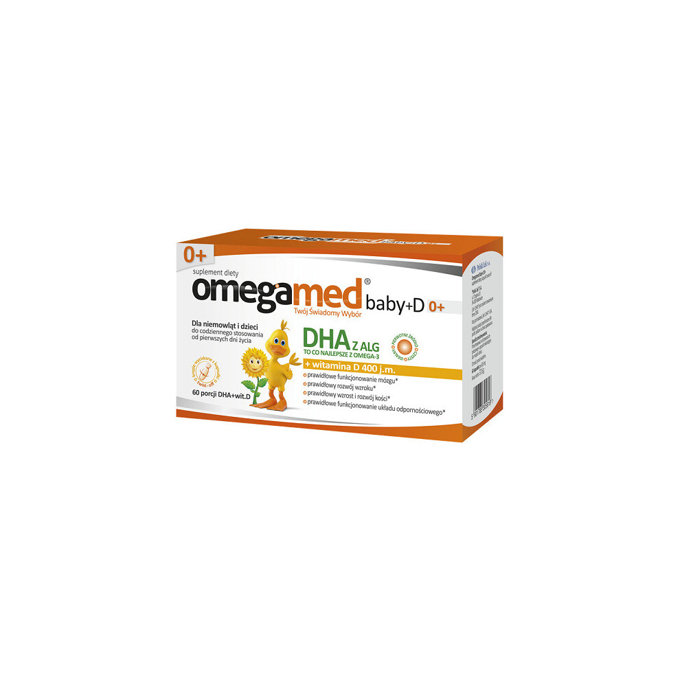 Polski Lek Omegamed Baby + D 0+ Vitamin D 400 Iu - 60 Twist-Off Capsules
