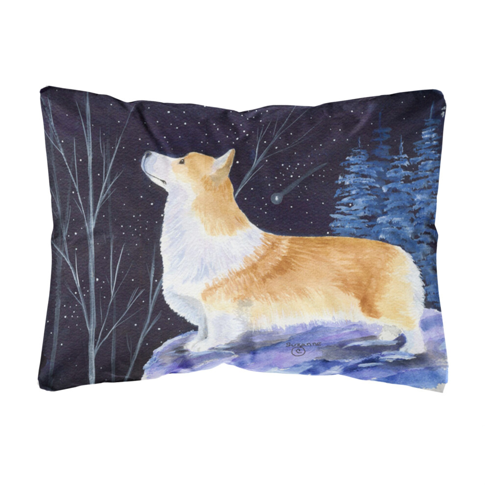 Caroline's Treasures SS8373PW1216 Dekoratives Kissen Aus Canvasstoff Mit Corgi-Motiv Starry Night , Gro , Mehrfarbig-image