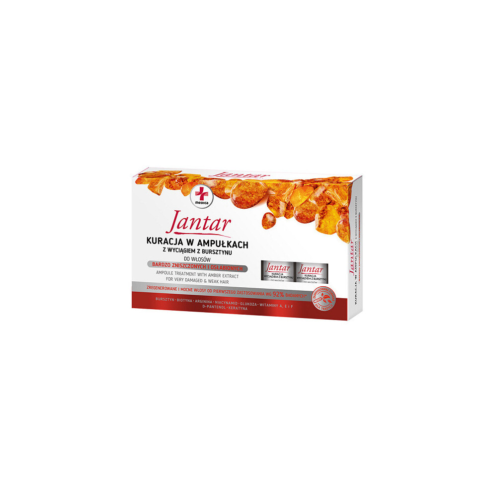 Ideepharm Jantar Medica, Kuracja Bursztynowa Do WåOsã³W Zniszczonych I OsåAbionych, 5 Ml X 5 AmpuåEk