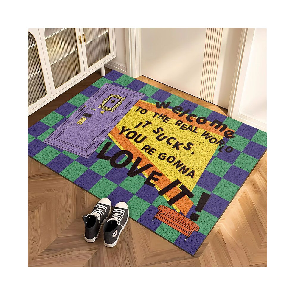 (A-1, 50X80cm 19.7X31.5in ) Silk ring mat, entrance door mat, dust removal, dirt resistant foot mat, anti slip carpet, household mat