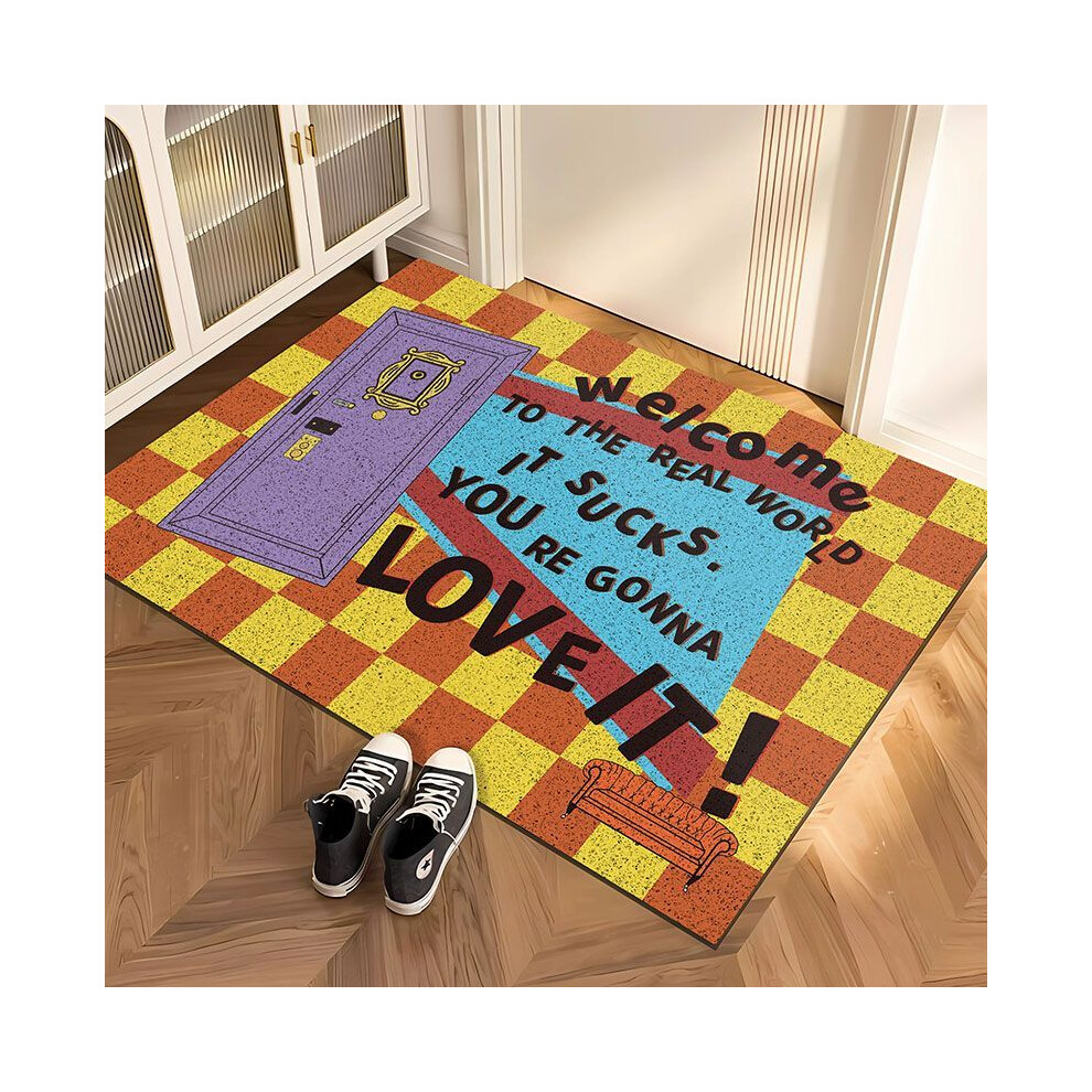(A-2, 50X80cm 19.7X31.5in ) Silk ring mat, entrance door mat, dust removal, dirt resistant foot mat, anti slip carpet, household mat