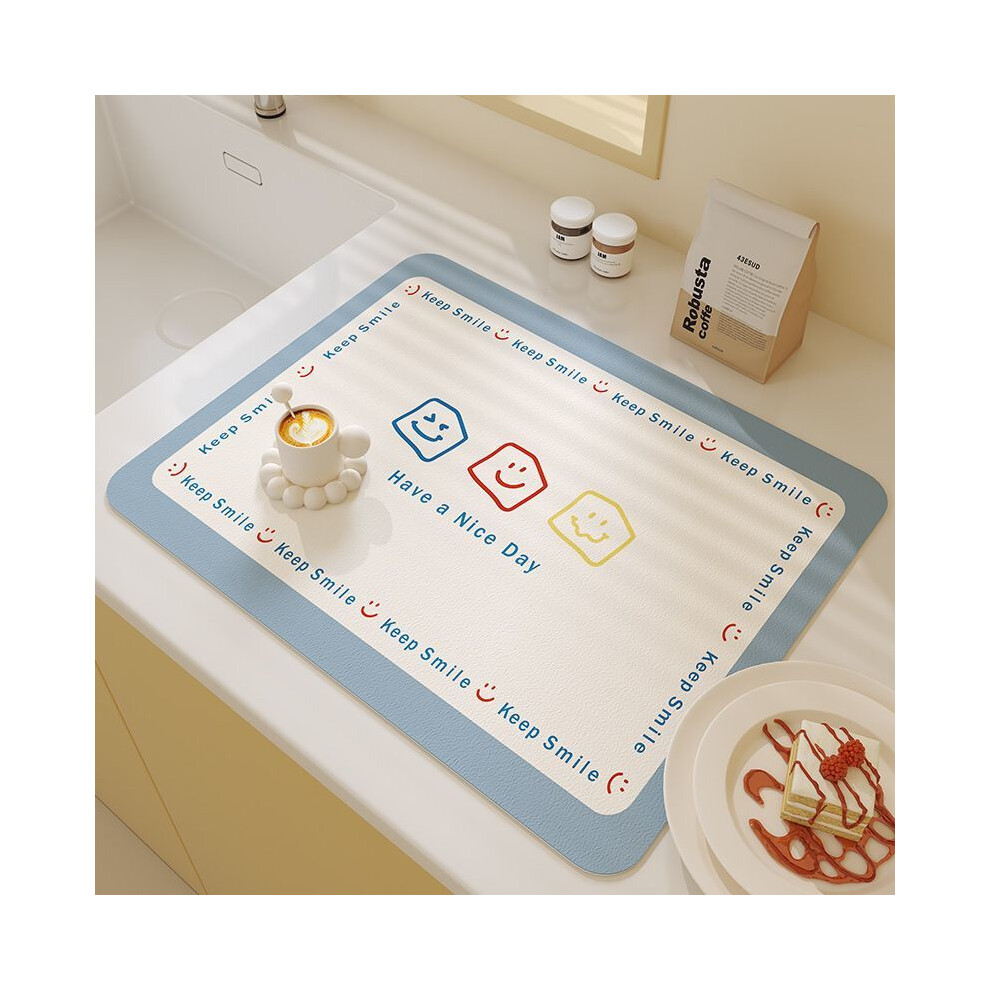 (Xiao Yan, 50X80cm 19.7X31.5in) Cream style kitchen drain mat, diatomaceous earth meal mat, water control mat