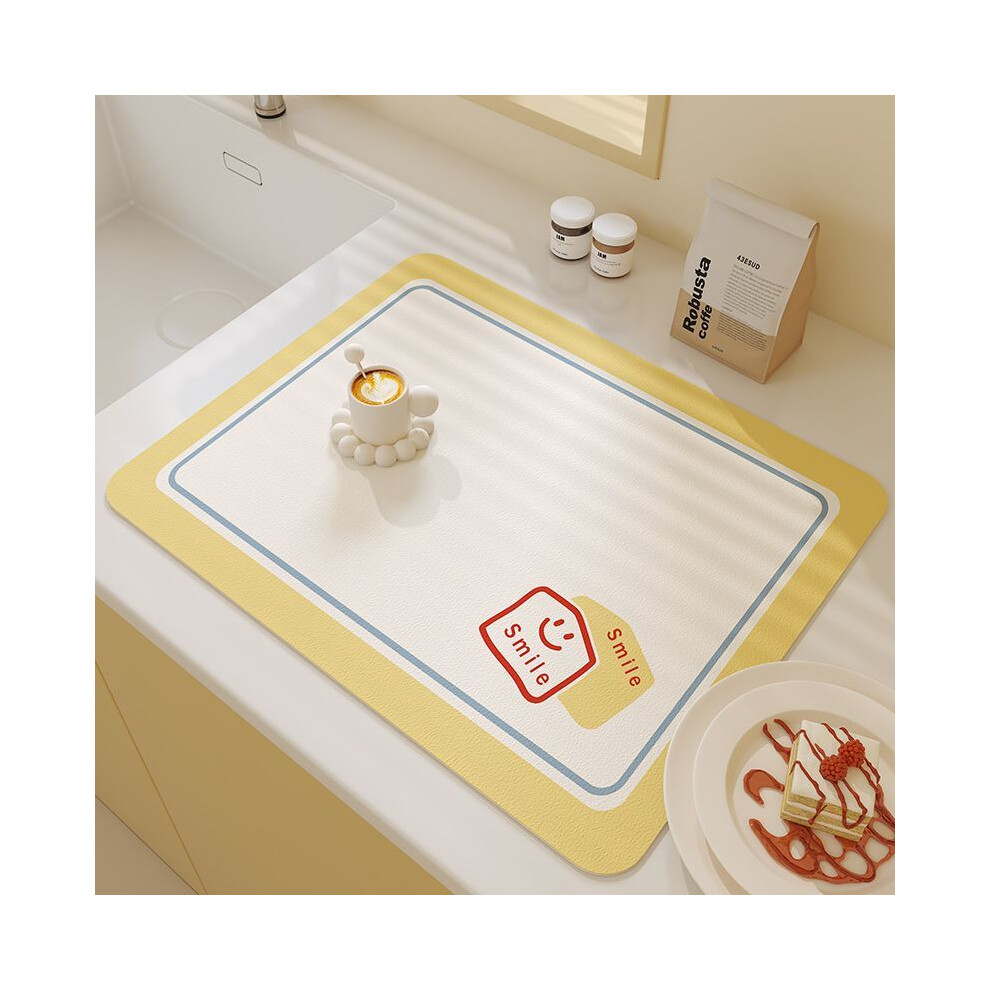 (Xiaoyan, 80X120cm  31.5X47.3i) Cream style kitchen drain mat, diatomaceous earth meal mat, water control mat