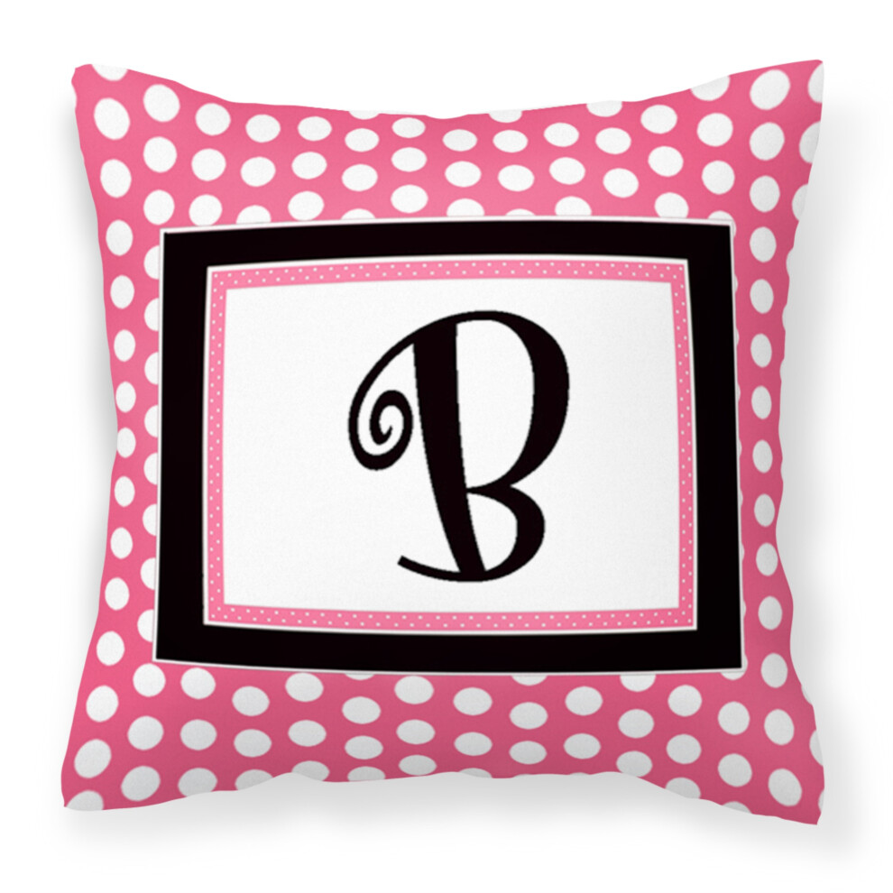 Caroline's Treasures CJ1001-BPW1414 Kissen Mit Monogramm-Initiale B, Rosa/Schwarz, Gepunktet, Gro , Mehrfarbig-image
