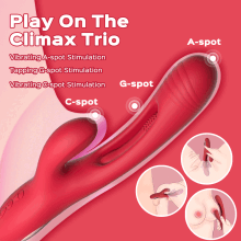 Rabbit Vibrator, Rose G-Spot Tapping Vibrators Adult Sex Toy for Women Dual Stimulation for Clitoris & G-spot Pleasure