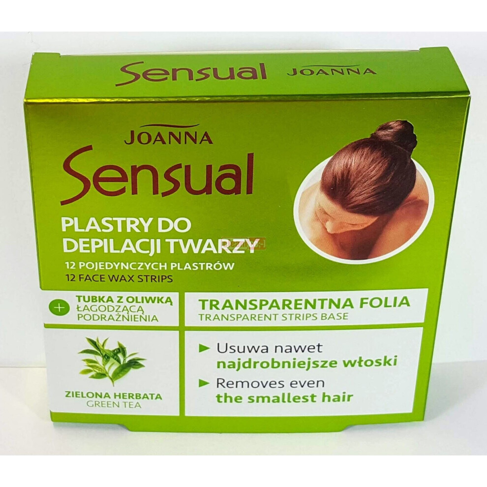 Joanna Cosmetics Green Joanna Sensual Face Depilation Strips With Tea-12 Pieces