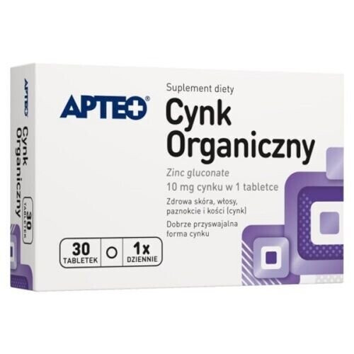 Apteo Cynk organiczny, 30 tabletek