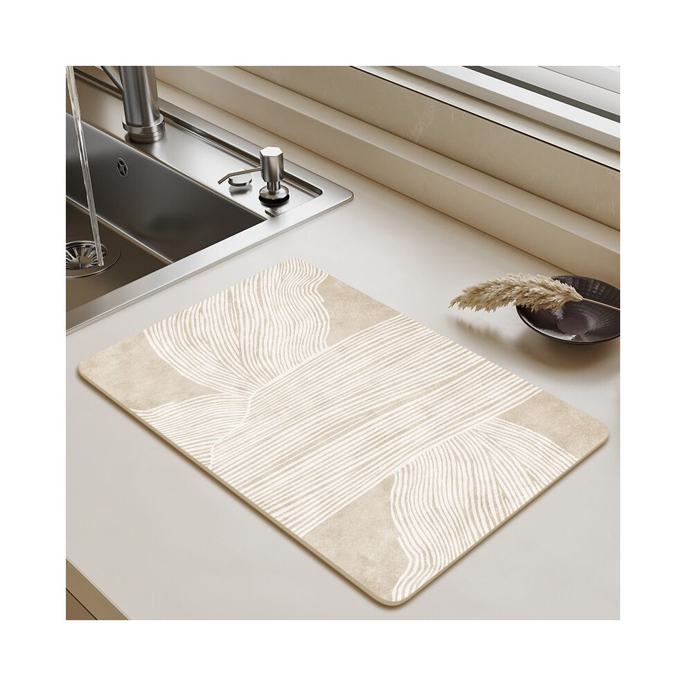 (Asayama, 60X90cm 23.6X35.4in) Kitchen countertop no wash silicone drain pad countertop absorbent pad tableware drying pad coaster