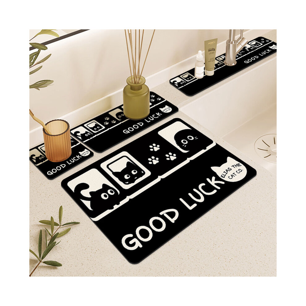 (cat train, 50X80cm 19.7X31.5in) Diatom mud drain pad, kitchen countertop absorbent pad, toilet faucet pad