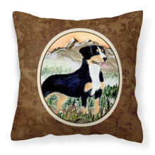 Caroline's Treasures SS8119PW1414 Entlebucher Mountain Dog Decorative Canvas Fabric Pillow Large Multicolor