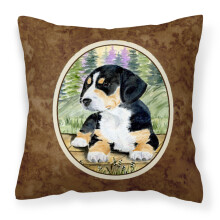 Caroline's Treasures SS8132PW1414 Entlebucher Mountain Dog Decorative Canvas Fabric Pillow Large Multicolor