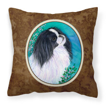 Caroline's Treasures SS8134PW1414 Japanese Chin Decorative Canvas Fabric Pillow Large Multicolor